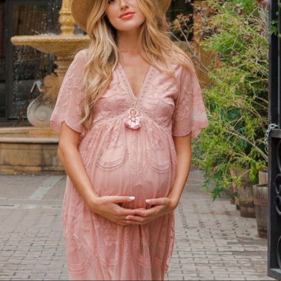 Pinkblushmaternity Dresses & Skirts - Laced blush colored gown dress!
